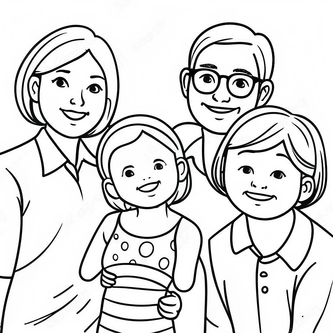 Familie på 5 Fargeleggingssider