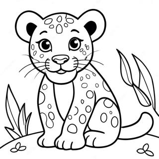 Lekende Leopardunge Fargeleggingsark | Leopard fargeleggingsside