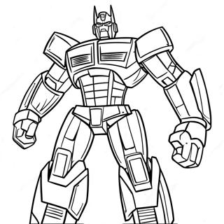 Optimus Prime Heroisk Pose Fargeleggingsark | Transformator fargeleggingsside