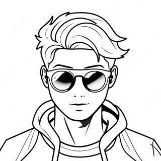 Hele Kroppen Anime Gutt Fargeleggingssider