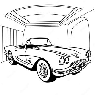 Klassisk Corvette Kabriolet Fargeleggingsark | Corvette fargeleggingsside