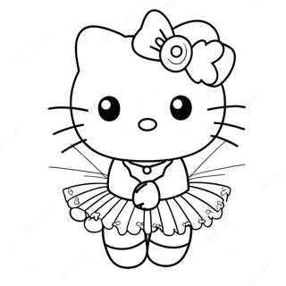Hello Kitty Ballerina Kontur Fargeleggingssider