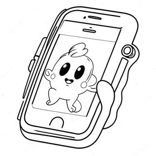 Søt tegneserie iPhone fargeleggingsark | iPhone fargeleggingsside