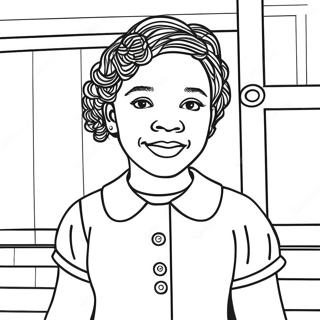 Ruby Bridges inspirerende fargeleggingsark | Ruby Bridges fargeleggingsside