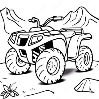 Firehjulings off-road eventyr fargeleggingsark | Firehjuling fargeleggingsside