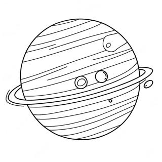 Uranus med ringer fargeleggingsark | Uranus fargeleggingsside