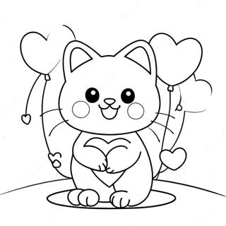 Valentins Katt Fargeleggingssider