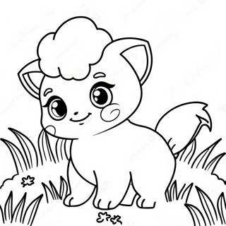 Søt Vulpix Lekker i Gresset Fargeleggingsark | Vulpix fargeleggingsside
