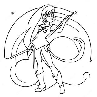 Sailor Pluto i elegant posering fargeleggingsark | Sailor Pluto fargeleggingsside