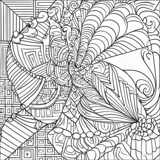 3D Geometrisk Illusjon Fargeleggingsark | Illusjon fargeleggingsside