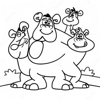 Flintstones Familie Fargeleggingsark | Steinbitene fargeleggingsside