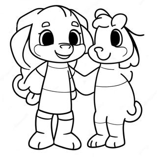 Chara og Asriel fargeleggingsark | Undertale fargeleggingsside