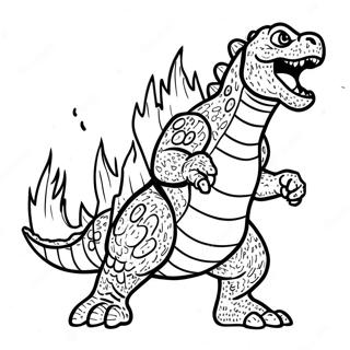 Godzilla Brølende Fargeleggingsark