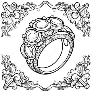 Elegant Bryllupsring Fargeleggingsark | Ring fargeleggingsside