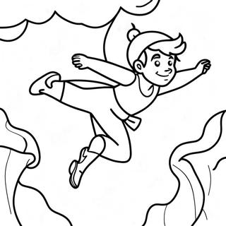 Fargeleggingsark for Peter Pan som Flyr Over Neverland | Peter fargeleggingsside