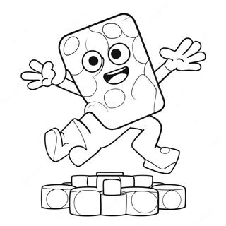 Fargerik Q*bert hopper fargeleggingsside | Q*bert fargeleggingsside