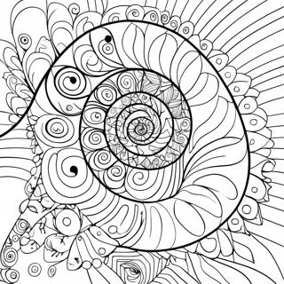 Fibonacci spiral fargeleggingsark | Fibonacci fargeleggingsside