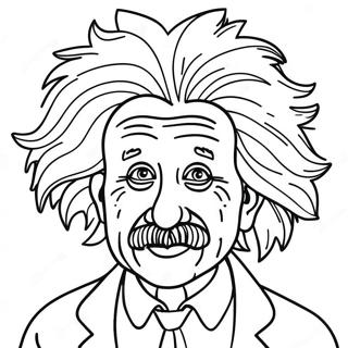 Morsom Albert Einstein med Sprø Hår Fargeleggingsark | Albert Einstein fargeleggingsside