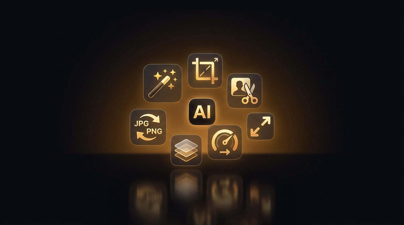 The top image tools on Wallpapers.com — background remover, converters, resizer, compressor, upscaler and AI generators